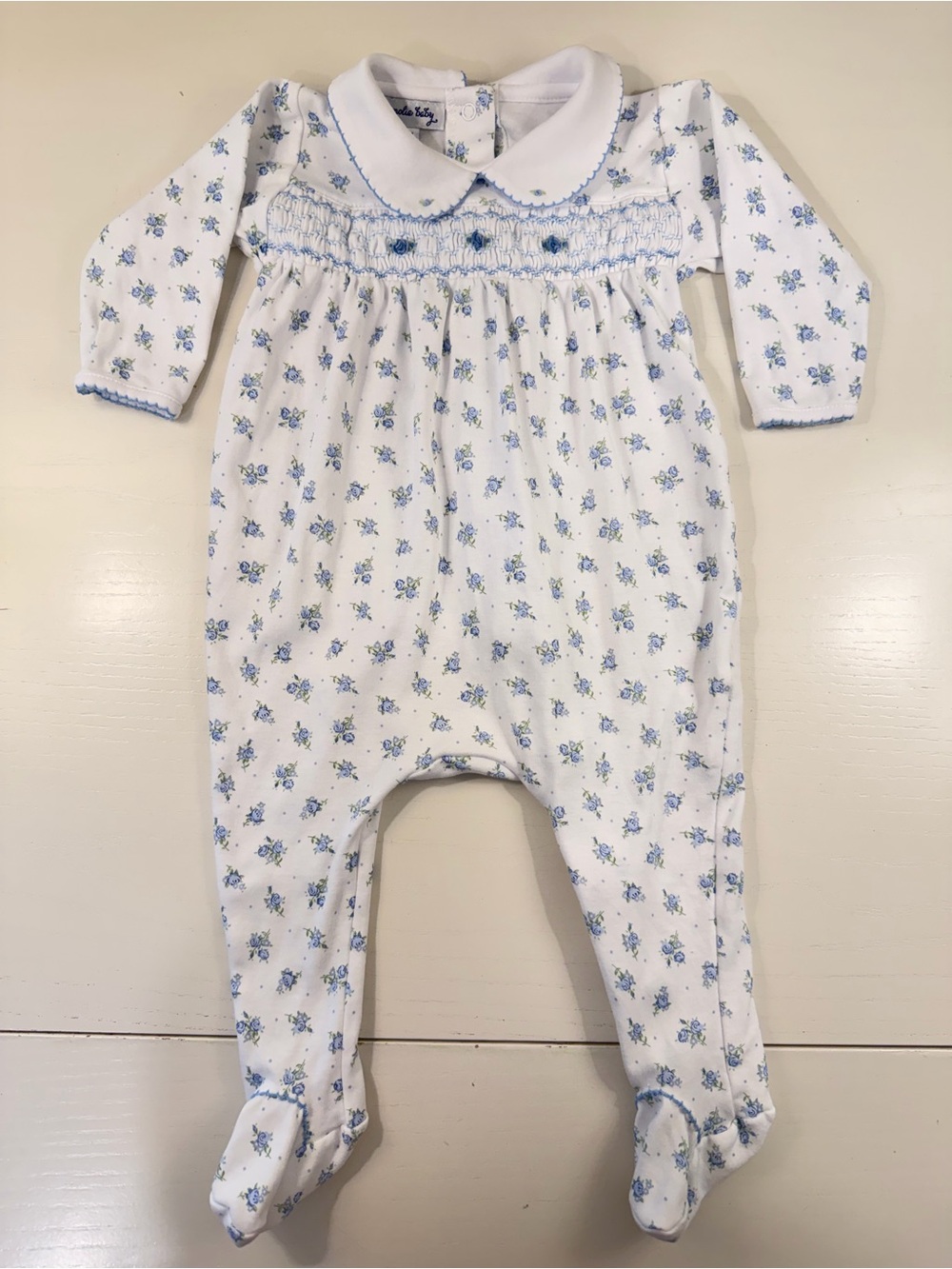 Magnolia Baby Smocked Floral Footie 9M